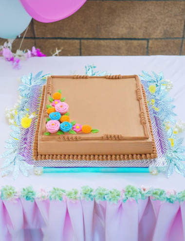 Classic Mocha Pastel Blooms 12X12 (Goldilocks Cake) Pangasinan Flower Shop Delivery Service