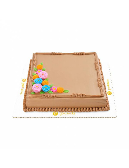 Classic Mocha Pastel Blooms 12X12 (Goldilocks Cake)