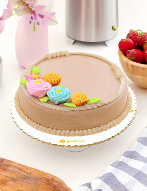 Pastel Blooms Mocha 9 inch round (Goldilocks Cake)